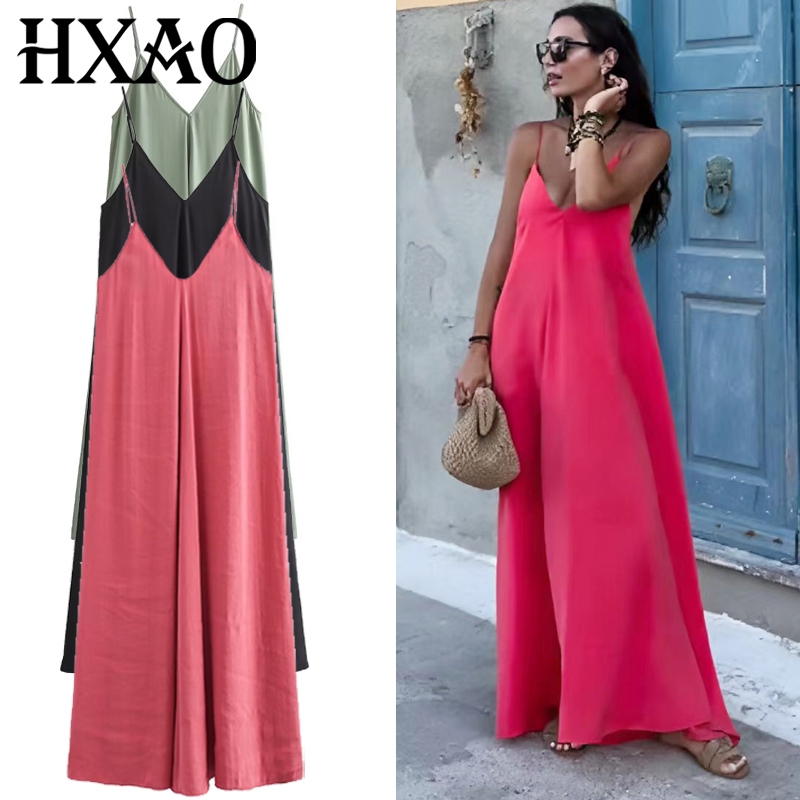 Women'S Green Formal Wear - HXAO 2025 Женские платья Длинные платья-комбинации