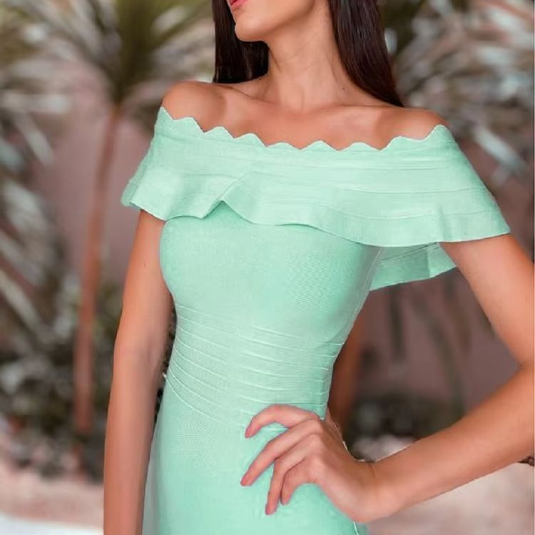 Women'S Green Formal Wear - HQBORY Летнее женское длинное платье-бандаж с