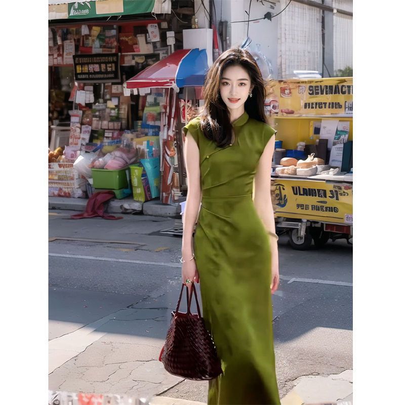 Women'S Green Formal Wear - 2024, новое зеленое платье Cheongsam в