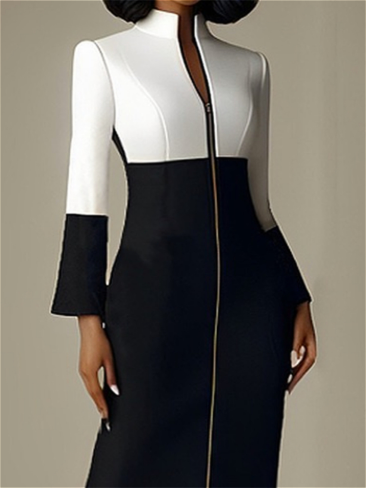 Женское платье миди с контраст – обзор и цена Women Formal Wear H&M