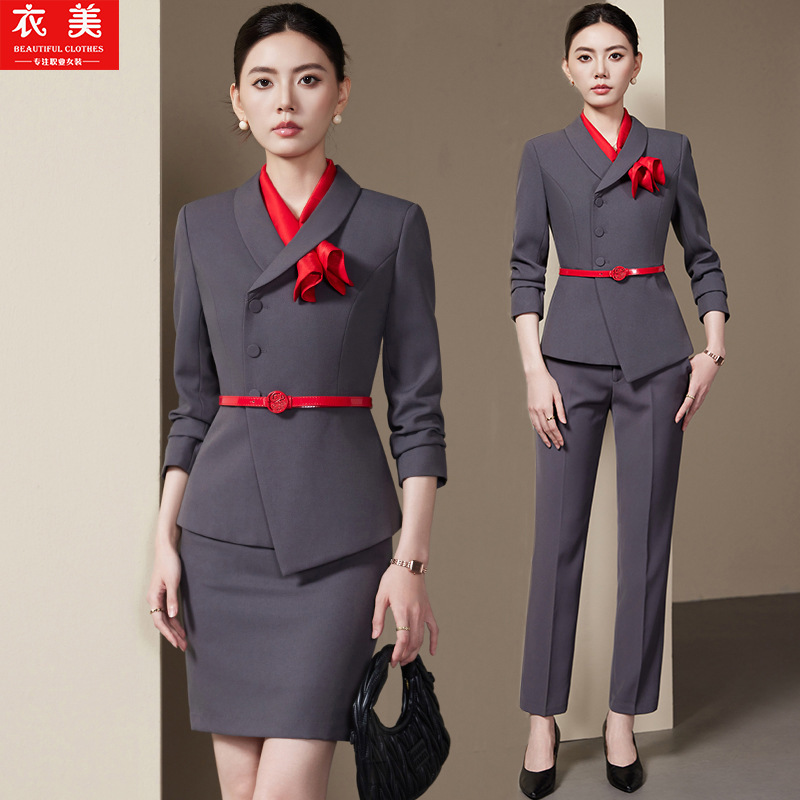 Серый женский костюм, комплект – обзор и цена Women Formal Wear Store