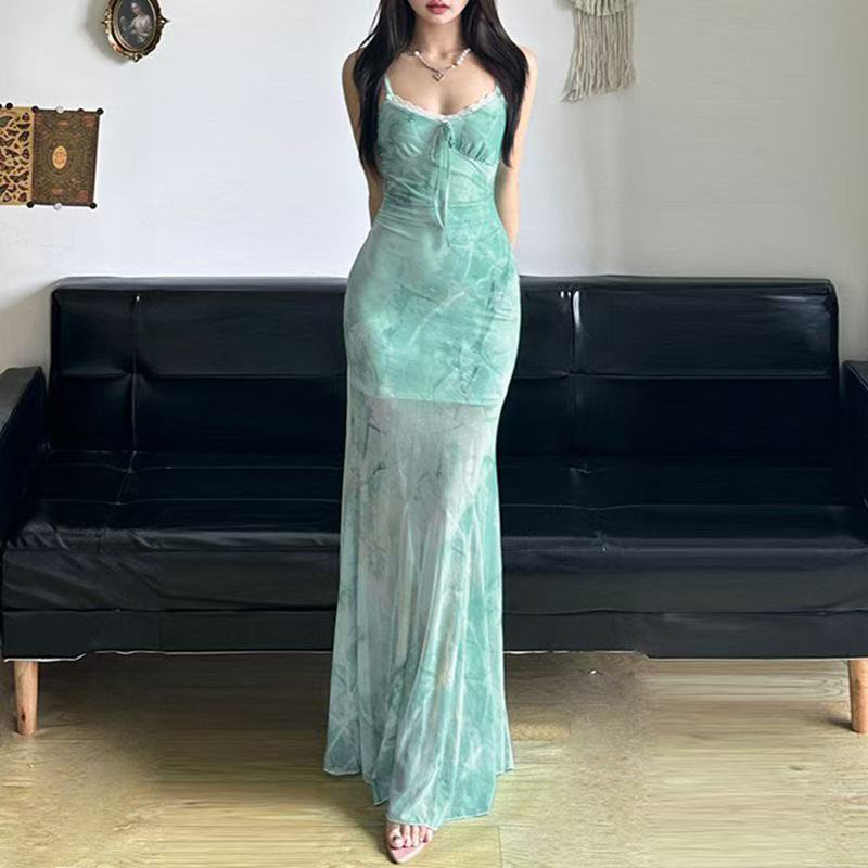 Летнее пляжное длинное платье  – обзор и цена Women'S Green Formal Wear
