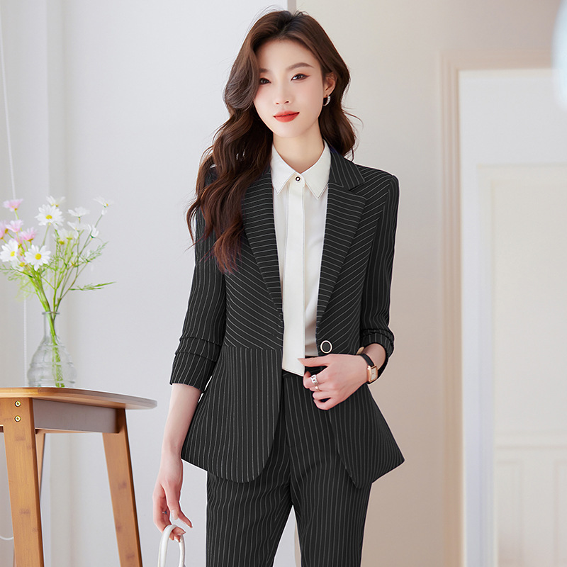 Синий полосатый костюм для жен – обзор и цена Women Formal Wear Store